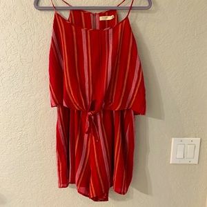 Harper Heritage Striped Tie Front Romper Size M
